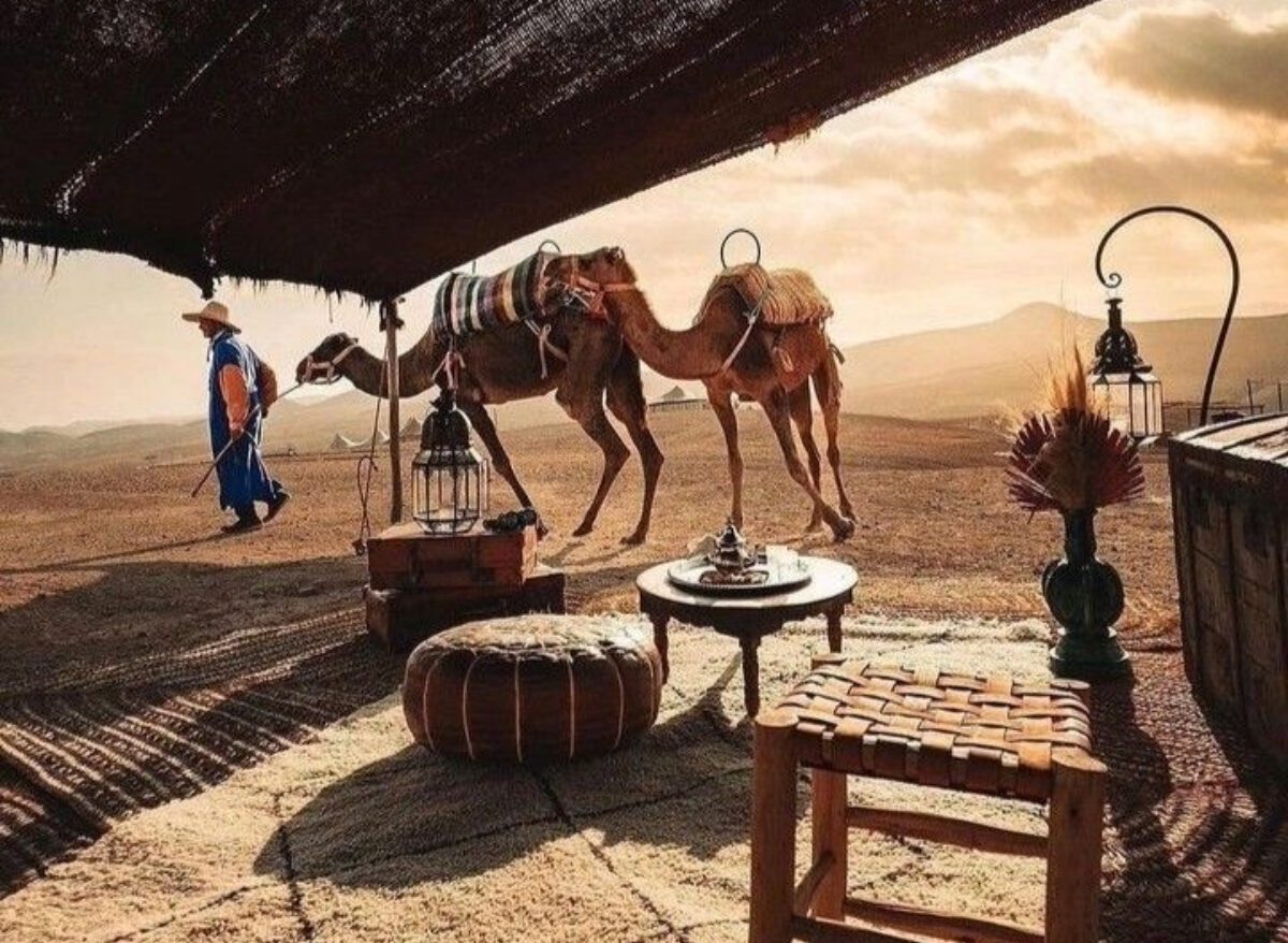 camel ride in Agafay desert