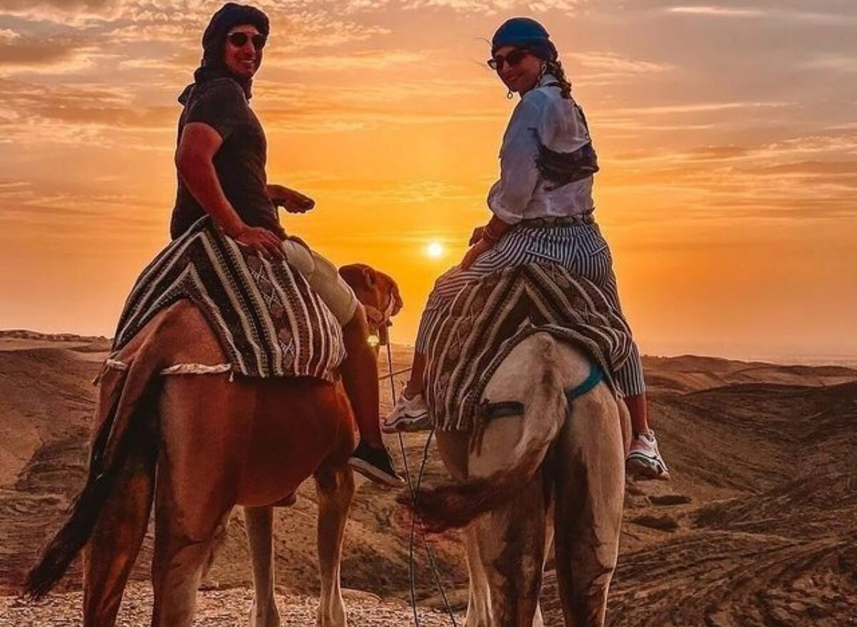 camel ride in Agafay desert