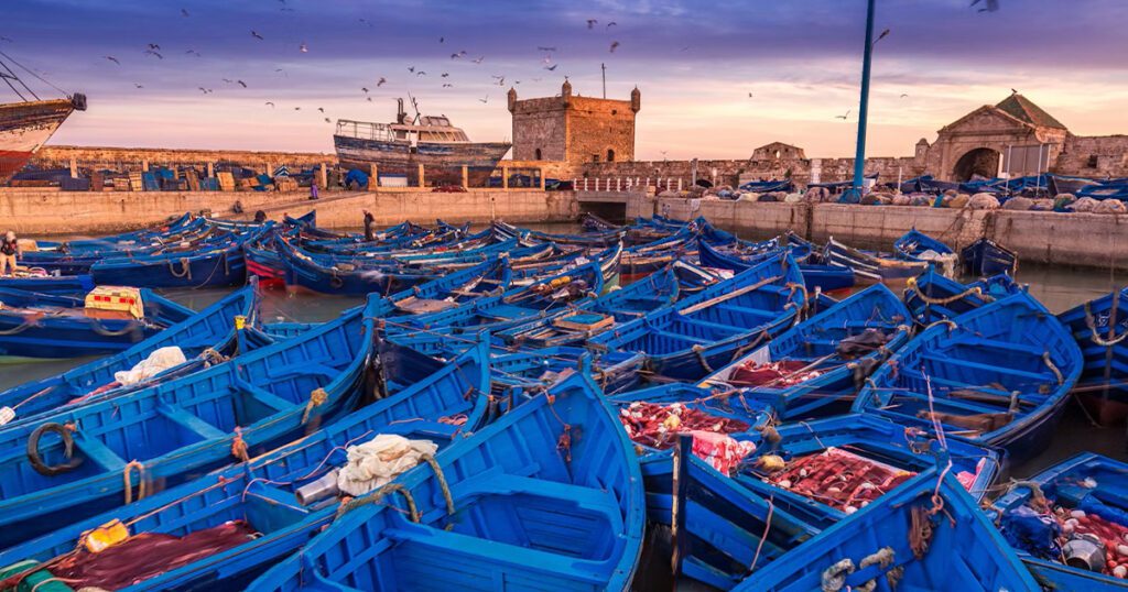 Coastal cities in Morocco - Essaouira fishing port