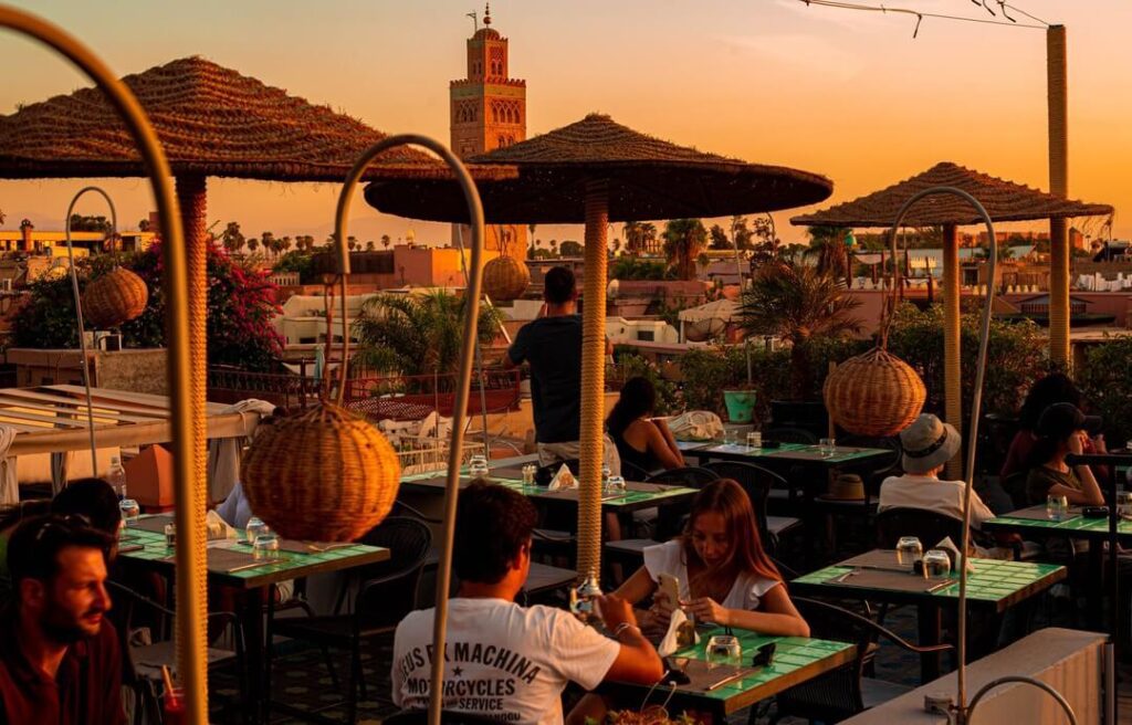 Marrakech vacation rooftop view over the medina