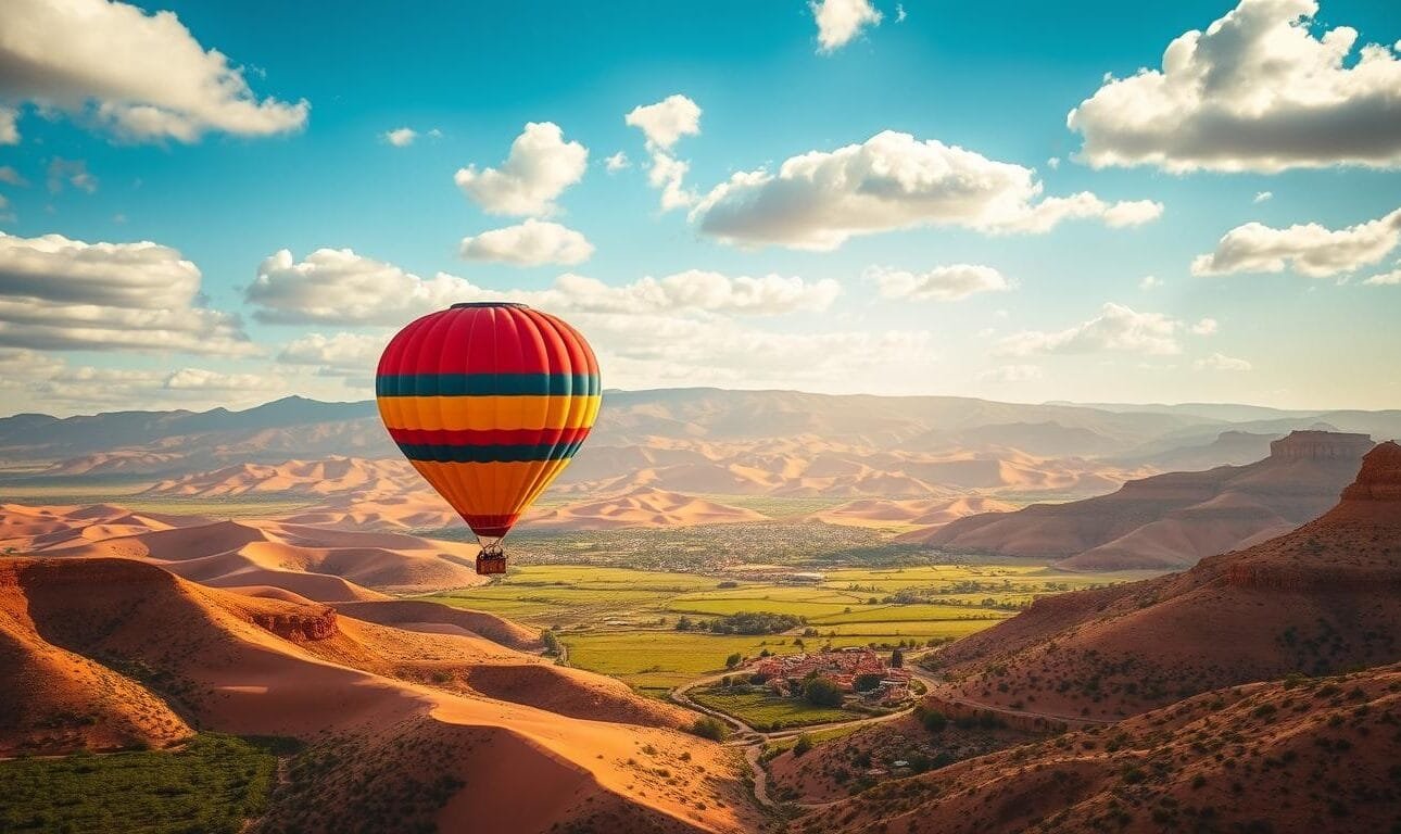 Hot air balloon adventure, desert views, unique experiences, sunrise rides
